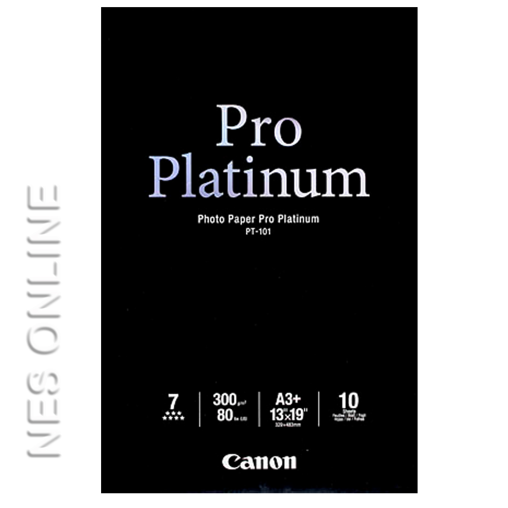 Canon PT-101 A3+ Pro Platinum High Gloss Photo Paper 10 Sheets 300gsm 13"x19"